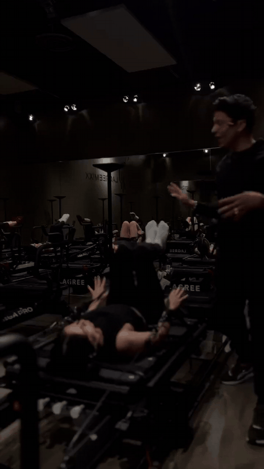 Justin teaching Lagree in the studio